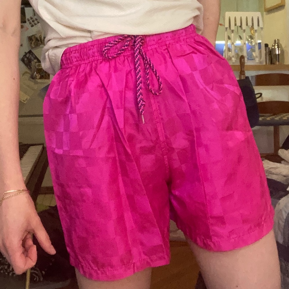 Vintage checkered soccer shorts